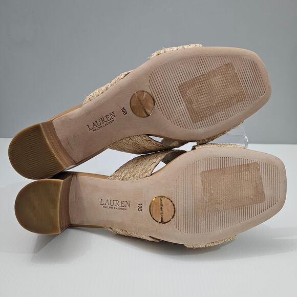 NEW Lauren Ralph Lauren Freddi Sandal Slide Slip On Raffia Size 10 - Picture 12 of 14